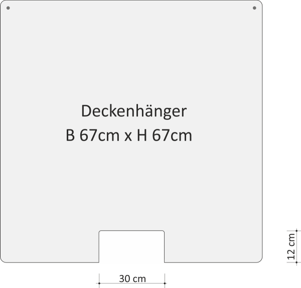 Spuckschutz Deckenhänger 670mm x 670mm